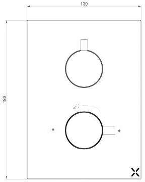 Technical image of Crosswater MPRO Crossbox 1 Outlet Shower Valve (Matt White).