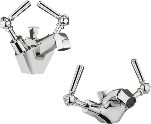 Larger image of Crosswater Waldorf Basin & Bidet Mixer Tap Pack (Chrome Lever Handles).