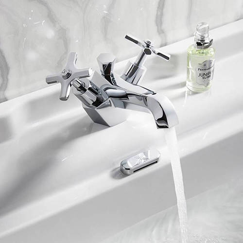 Example image of Crosswater Waldorf Basin & Bath Shower Mixer Tap Pack (Chrome).