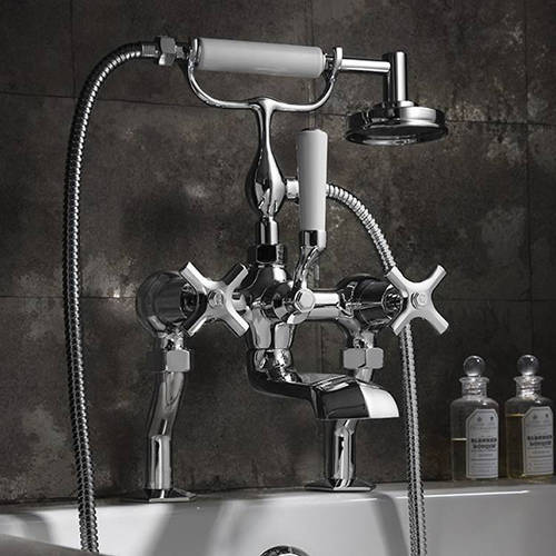 Example image of Crosswater Waldorf Basin & Bath Shower Mixer Tap Pack (Chrome).