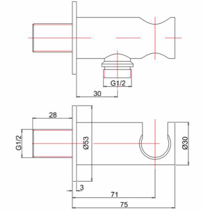 Technical image of Crosswater Wisp LP Premium Shower Kit (3 Mode, Chrome).