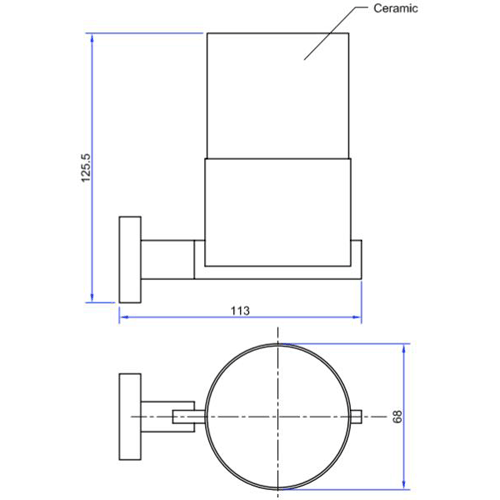 Technical image of Crosswater Zeya Bathroom Accessories Pack 4 (Chrome).