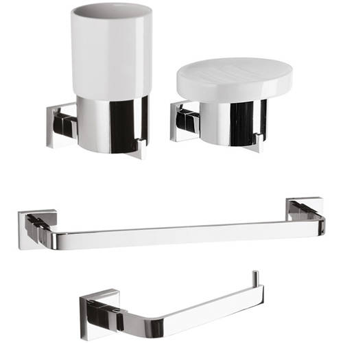 Larger image of Crosswater Zeya Bathroom Accessories Pack 6 (Chrome).