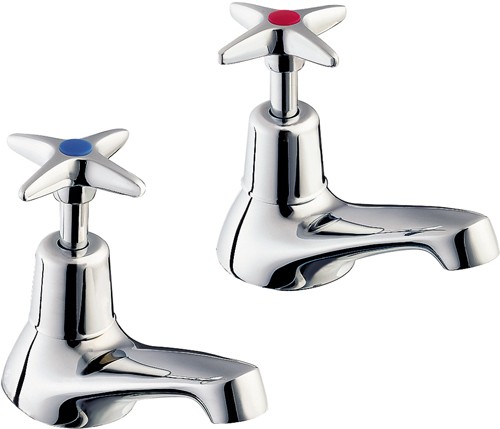 Larger image of Deva Cross Handle Basin Taps (Pair).