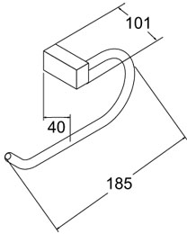 Technical image of Deva Edge Toilet Roll Holder (Chrome).