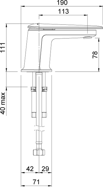 Technical image of Methven Aio Basin Mixer Tap (Chrome).