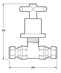 Technical image of Deva Expression Shower Stop Cock (Chrome).