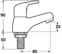 Technical image of Deva Excel Bath Taps (Pair, Chrome).