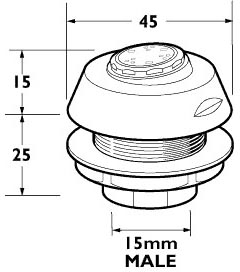 Technical image of Deva Accessories Swivel Body Jet (Chrome).