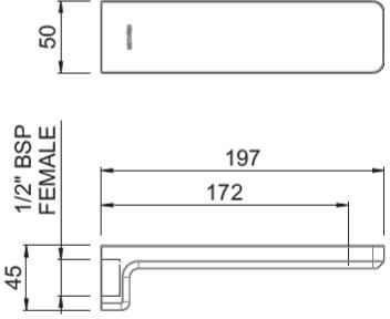 Technical image of Methven Kiri Wall Mounted Bath Spout (Chrome).