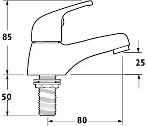 Technical image of Deva Revelle Basin Taps (Pair, Chrome).