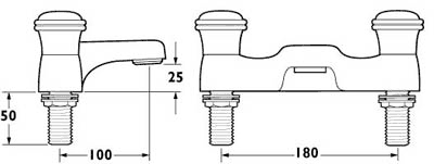 Technical image of Deva Senate Bath Filler Tap (Gold).