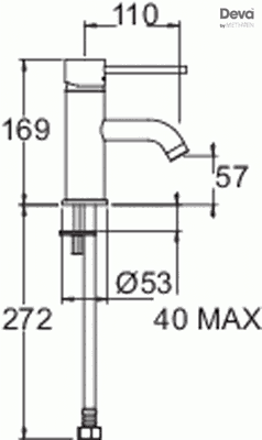 Technical image of Deva Tease Basin & Bath Shower Mixer Tap Set (Chrome).