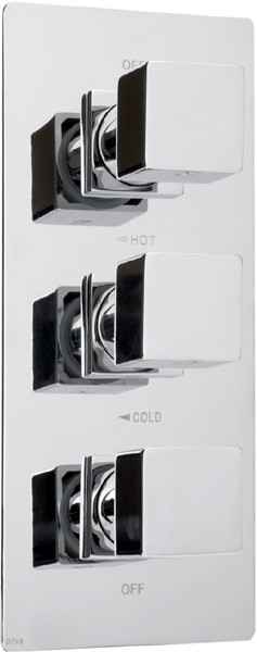 Larger image of Deva DTV3 Thermostatic TMV2 1/2" Triple Concealed Shower Valve (Chrome).