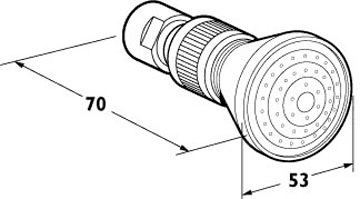 Technical image of Deva Shower Heads Single Function 2" Shower Rose (Chrome).