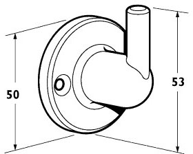 Technical image of Deva Accessories TSF27-501 Wall Bracket For TFS26 Swivel Joint (Gold).