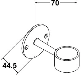 Technical image of Deva Accessories Wall Mounted Shower Hose Retainer (Chrome).