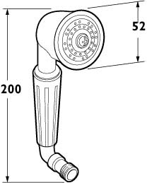 Technical image of Deva Shower Heads VIC065 Victorian Handset (Chrome).