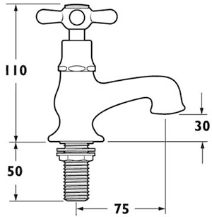 Technical image of Deva Regency Basin Taps (Pair, Gold).