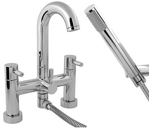 Larger image of Deva Vision Deck Mounted Bath Shower Mixer Tap With Shower Kit.