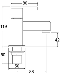 Technical image of Deva Zonos Bath Taps (Pair).