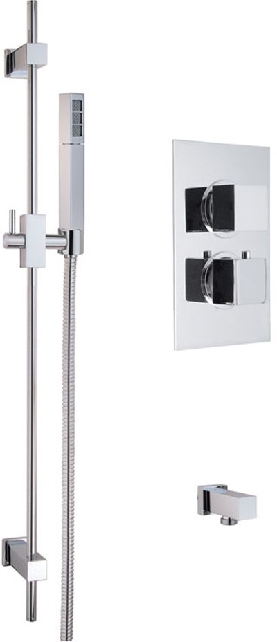 Larger image of Vado Mix2 1/2" Concealed thermostatic shower valve & slider rail.