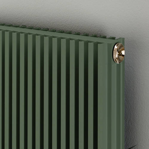 Example image of EcoHeat Hadlow Vertical Aluminium Radiator 1526x560 (Reed Green).