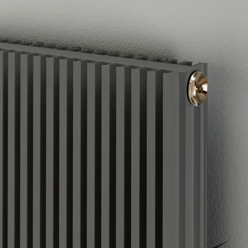 Example image of EcoHeat Hadlow Vertical Aluminium Radiator 1526x560 (Window Grey).