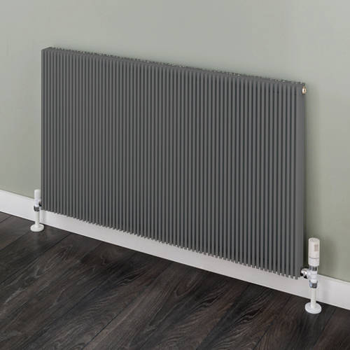 Larger image of EcoHeat Hadlow Horizontal Aluminium Radiator 526x880 (Grey).