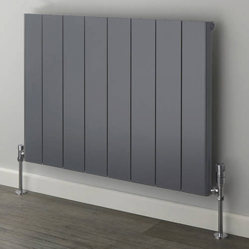 Larger image of EcoHeat Radcliffe Horizontal Aluminium Radiator 500x1436 (Grey).