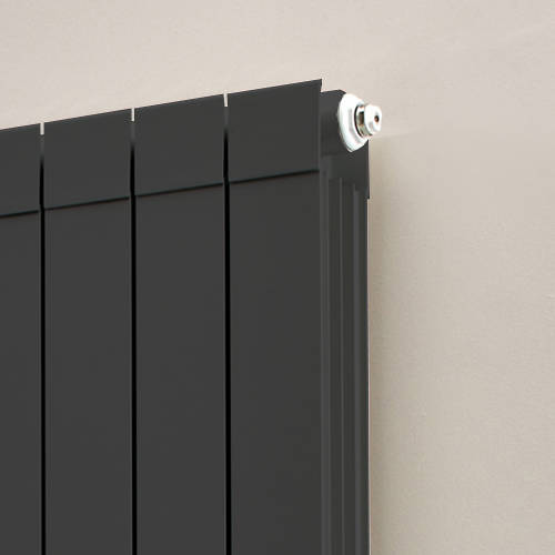 Example image of EcoHeat Saxon Vertical Aluminium Radiator & Brackets 1446x260 (Olive).