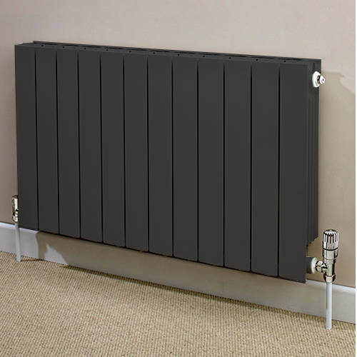 Larger image of EcoHeat Saxon Horizontal Aluminium Radiator & Brackets 590x1140 (Olive).