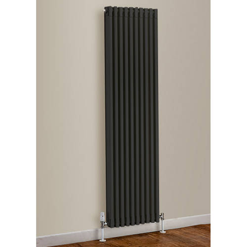 Larger image of EcoHeat Woburn Vertical Aluminium Radiator 1870x520 (Jet Black).