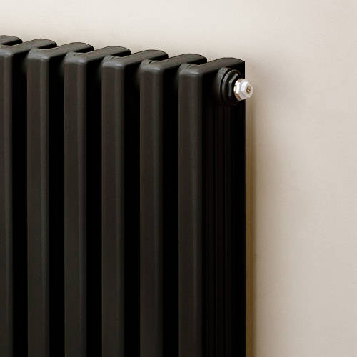 Example image of EcoHeat Woburn Horizontal Aluminium Radiator 668x1020 (Black).