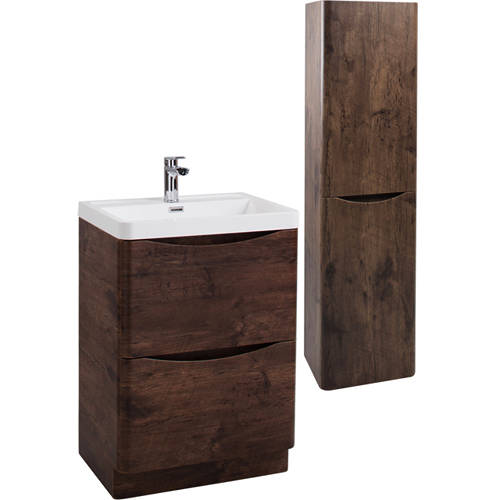 Larger image of Italia Furniture Bali Bathroom Furniture Pack 04 (Chestnut).