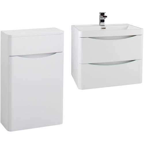 Larger image of Italia Furniture Bali Bathroom Furniture Pack 07 (White Ash).