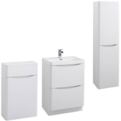 Larger image of Italia Furniture Bali Bathroom Furniture Pack 10 (White Ash).