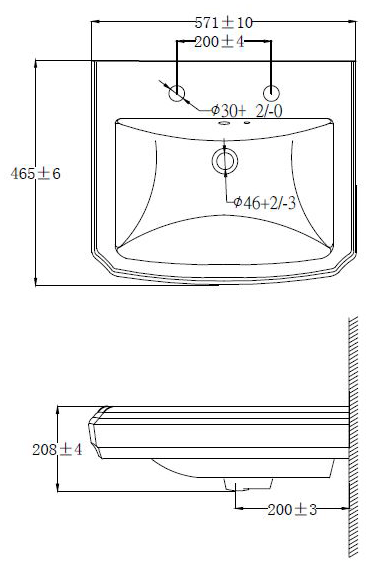 Technical image of Oxford Cromford Traditional High Level Bathroom Suite With 2TH.