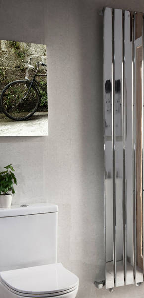 Example image of Oxford Motif Vertical Flat Panel Radiator 1800x300mm (Chrome).