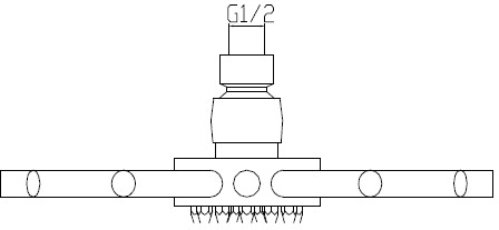 Technical image of Hydra Showers Star Shower Head With Swivel Knuckle (220mm, Chrome).