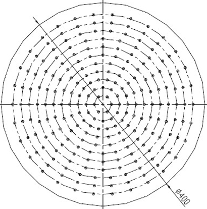 Technical image of Hydra Showers Extra Large Round Shower Head & Arm (400mm).