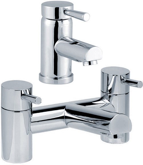 Larger image of Hydra Malton Basin Mixer & Bath Filler Tap Set (Chrome).