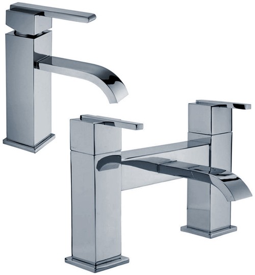 Larger image of Hydra Norton Basin Mixer & Bath Filler Tap Set (Chrome).