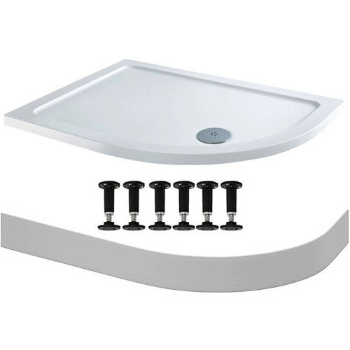 Larger image of Tuff Trays Easy Plumb Offset Quadrant Shower Tray 1200x800mm (RH).