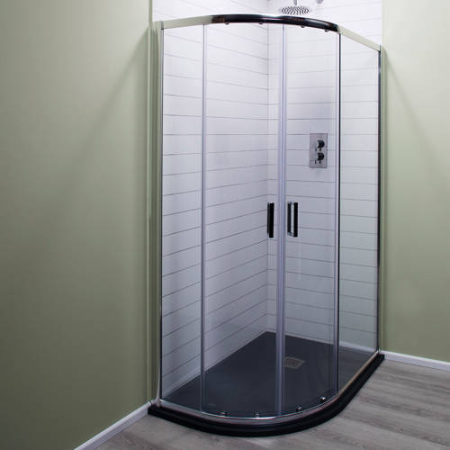 Larger image of Oxford 1200x900mm Offset Quadrant Shower Enclosure & Slate Tray (LH).