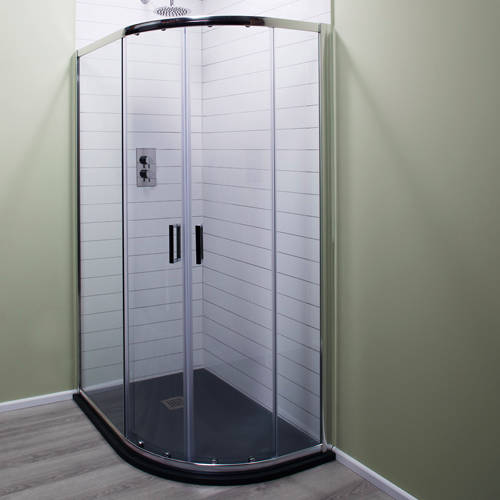 Larger image of Oxford 900x760mm Offset Quadrant Shower Enclosure (6mm, RH).