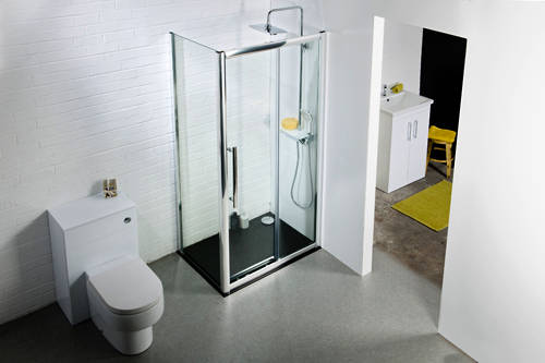 Example image of Oxford 1400x800mm Shower Enclosure With Sliding Door (8mm Glass).