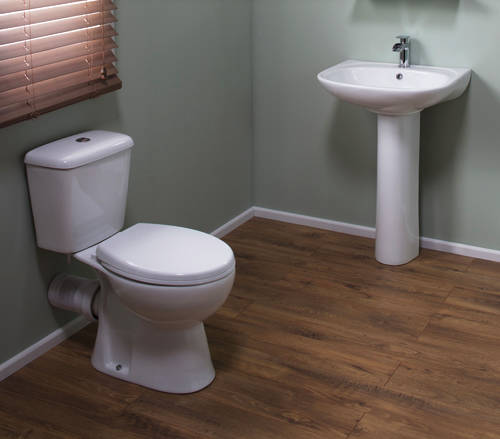 Example image of Oxford En Suite Bathroom Pack With 1200x800mm Offset Enclosure (LH, 8mm).