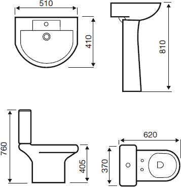 Technical image of Hydra Revive Suite With 1700x700mm Single Ended Acrylic Bath.