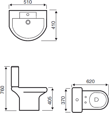 Technical image of Hydra Revive Deluxe  Suite With 1700x700mm Single Ended Acrylic Bath.